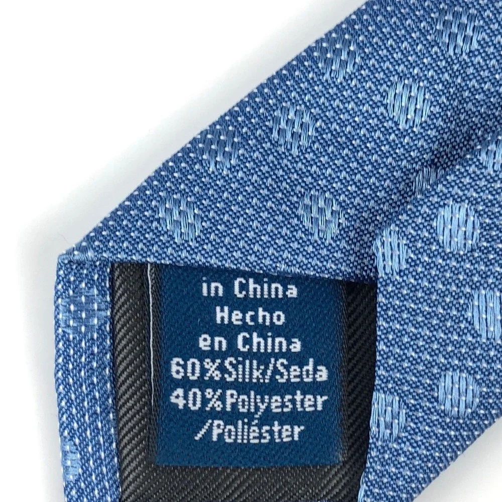 Vince Camuto Tie Men's Silk Blue Polka Dot Classic Elegant Dressy Necktie 3 x 57